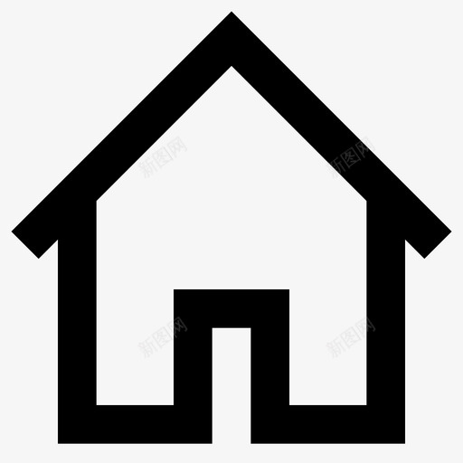 家房子粗线条图标svg_新图网 https://ixintu.com 家 房子 粗线条