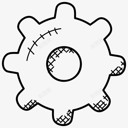齿轮安全设置安全涂鸦图标svg_新图网 https://ixintu.com 安全涂鸦图标 安全设置 齿轮