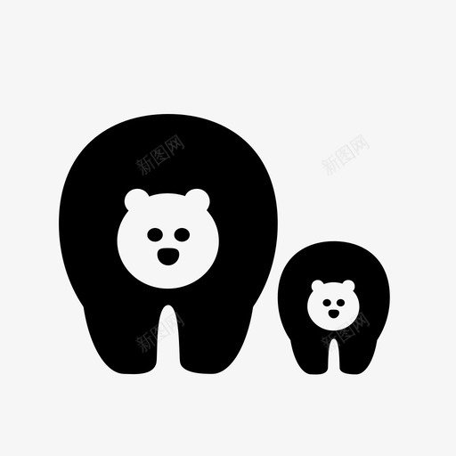 家庭动物小熊图标svg_新图网 https://ixintu.com 动物 动物熊 家庭 小熊 小熊一家人 爱