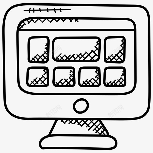 网页布局css网页图标svg_新图网 https://ixintu.com css设计 线框 网页布局 网页模板 网页设计 项目管理涂鸦图标
