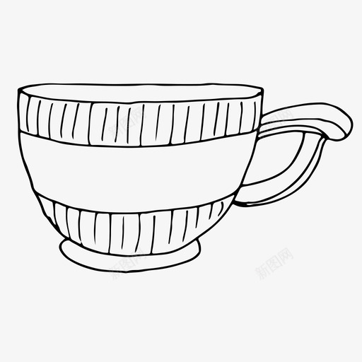 茶杯饮料玻璃杯图标svg_新图网 https://ixintu.com 手绘 玻璃杯 盘子 茶杯 餐具 饮料