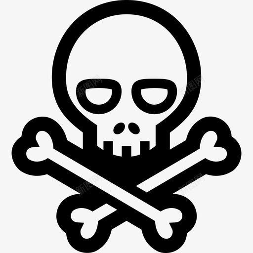 骨头和头骨死亡毒液图标svg_新图网 https://ixintu.com 死亡 毒液 线粗体 骨头和头骨
