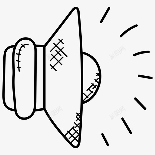 音量音频扬声器通讯涂鸦图标svg_新图网 https://ixintu.com 通讯涂鸦图标 音量 音频扬声器