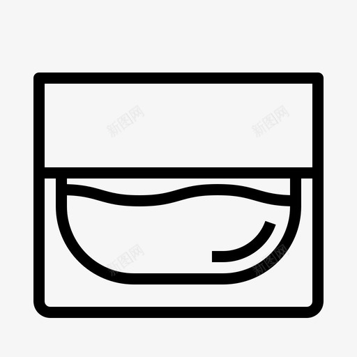 奶油化妆品浴盆图标svg_新图网 https://ixintu.com 化妆品 奶油 浴盆
