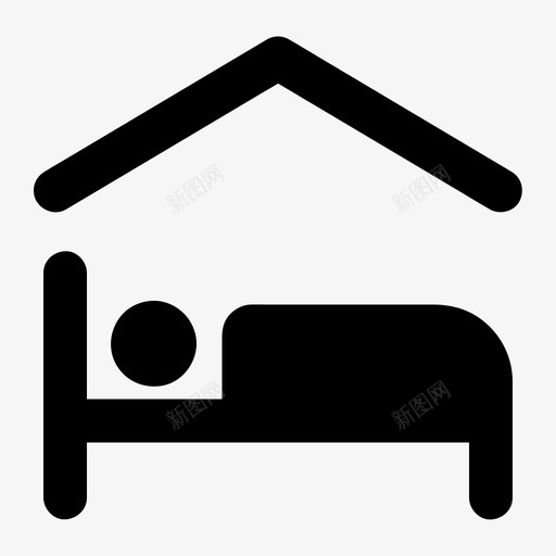 住宿床酒店图标svg_新图网 https://ixintu.com 住宿 室内 家具 床 睡眠 酒店