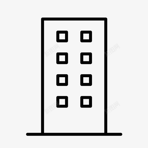 少窗建筑房屋住宅图标svg_新图网 https://ixintu.com 住宅 公寓 少窗建筑 建筑物 房屋 设施
