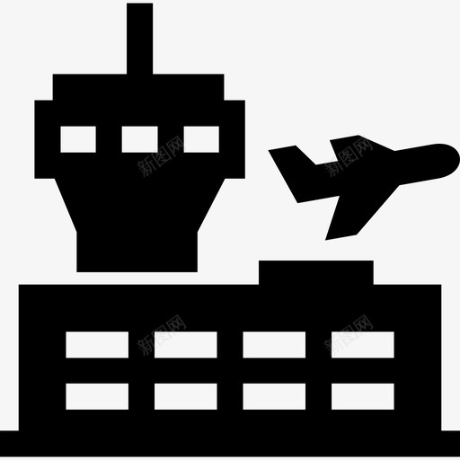 机场管制塔台图标svg_新图网 https://ixintu.com 交通 塔台 机场 管制 运输和物流