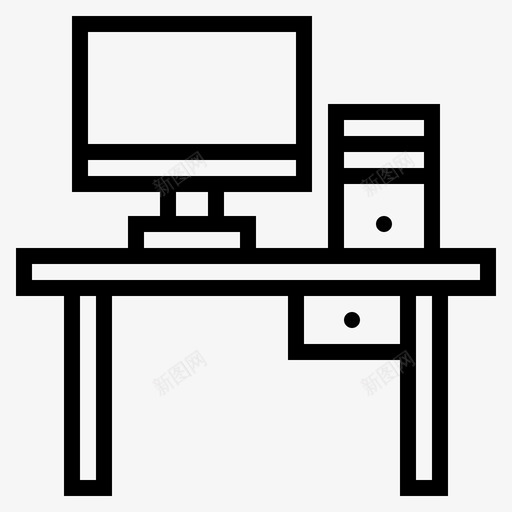 办公桌商务电脑桌面图标svg_新图网 https://ixintu.com 办公桌 办公电脑 商务电脑 桌面