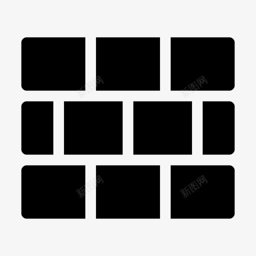 墙砌块砖图标svg_新图网 https://ixintu.com 图案 墙 建筑 建筑实心 砌块 砖