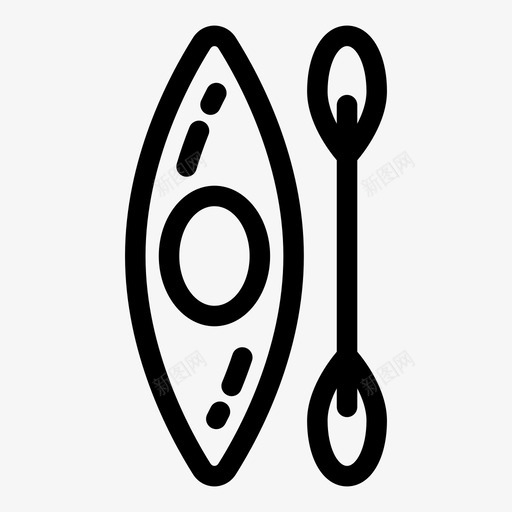 皮划艇划船露营图标svg_新图网 https://ixintu.com 划桨 划船 旅行 皮划艇 远足 露营 露营物品