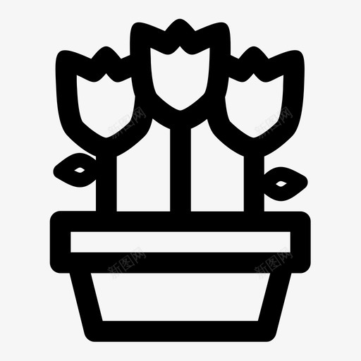花花园叶子图标svg_新图网 https://ixintu.com 叶子 自然 花 花园