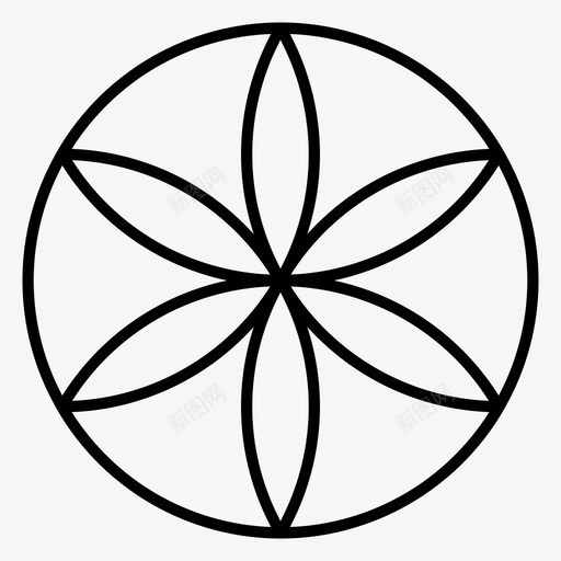 生命之花炼金术雕文图标svg_新图网 https://ixintu.com 炼金术 生命之花 神圣几何 符号 花瓣 雕文