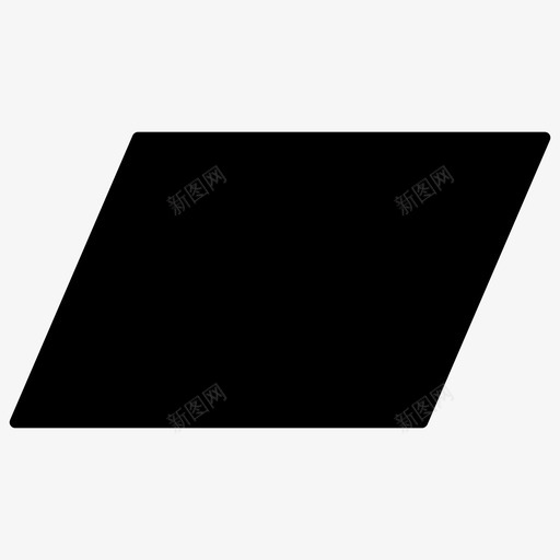 平行四边形实心几何形状图标svg_新图网 https://ixintu.com 实心几何形状 平行四边形