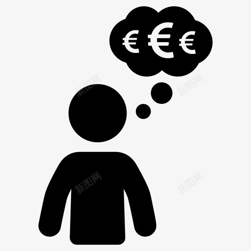 梦想欧元金钱图标svg_新图网 https://ixintu.com 富有 梦想 欧元 金钱