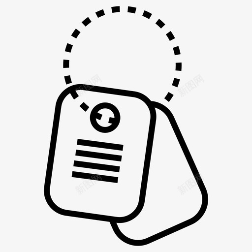 狗标签链身份图标svg_新图网 https://ixintu.com 个人 军事 军事线现代战争 狗标签 身份 链