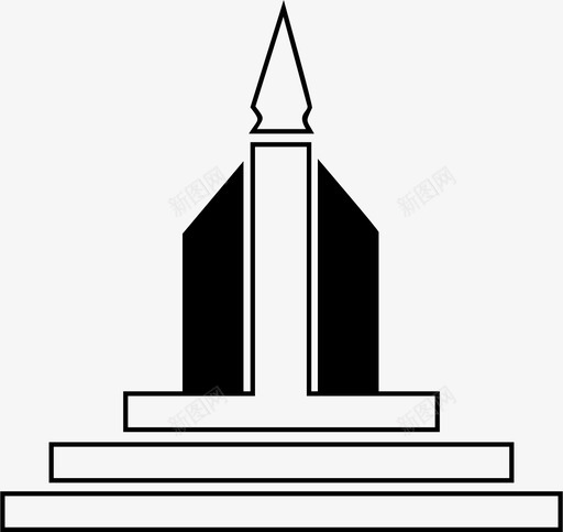 纪念碑建筑物方尖碑图标svg_新图网 https://ixintu.com 建筑物 方尖碑 石碑 纪念碑