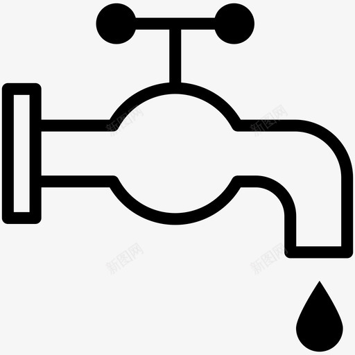 水龙头滴水生态图标svg_新图网 https://ixintu.com 厨房1 水 水滴 水龙头 滴水 生态 龙头