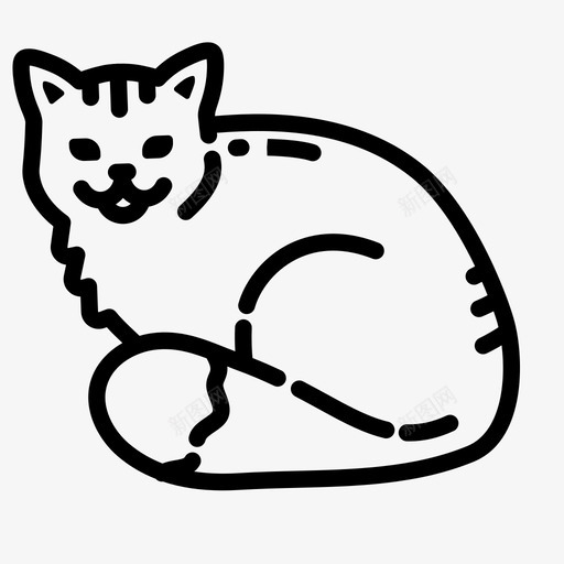 猫动物毛绒图标svg_新图网 https://ixintu.com 动物 宠物 小猫 拉卡猫 毛绒 猫