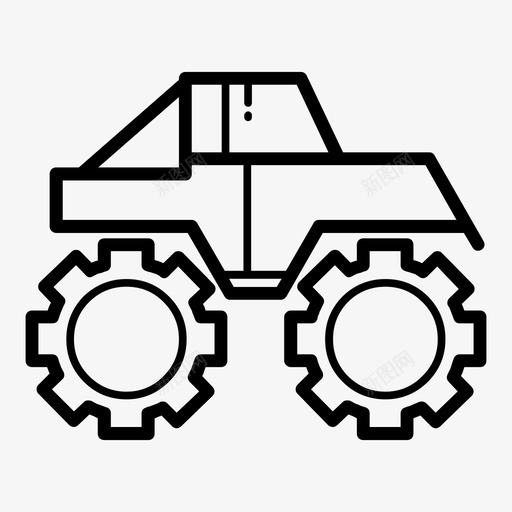 怪物卡车4x4越野图标svg_新图网 https://ixintu.com 4x4 怪物卡车 越野 车辆 运输 运输线
