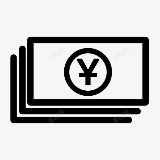 人民币钞票现金图标svg_新图网 https://ixintu.com 人民币 商业 支付 现金 货币 钞票