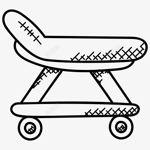 担架病床医疗卫生涂鸦图标svg_新图网 https://ixintu.com 医疗卫生涂鸦图标 担架 病床