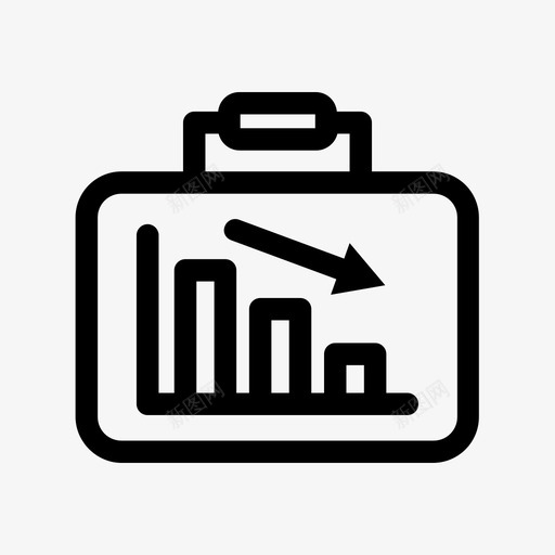 包条形图公文包图标svg_新图网 https://ixintu.com 公文包 减少 包 图表 条形图