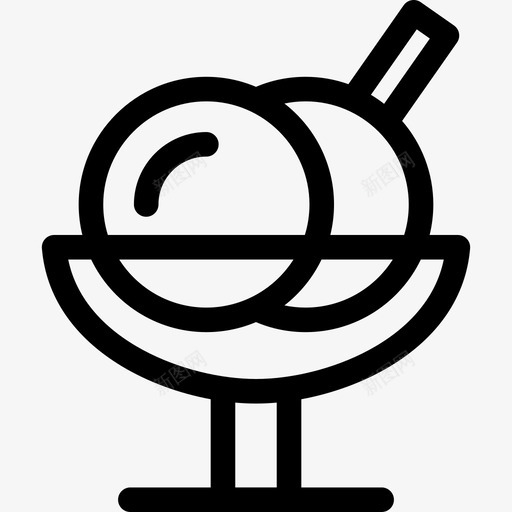 冰激凌球杯糖果直线型图标svg_新图网 https://ixintu.com 冰激凌球杯 直线型 糖果