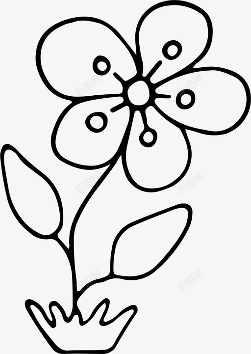 花植物绿色植物图标svg_新图网 https://ixintu.com 原始风格 植物 绿色植物 自然 花