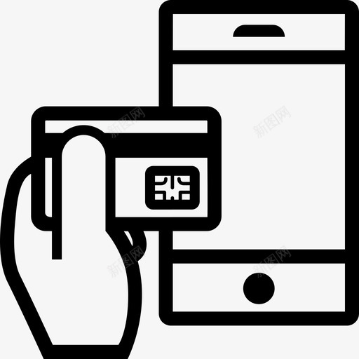 智能手机商店购买信用卡图标svg_新图网 https://ixintu.com 信用卡 手 智能手机商店 移动 网上购物 购买