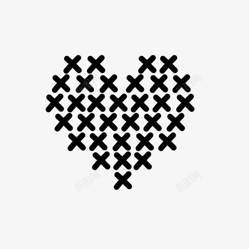 十字心十字图案手绘心图标svg_新图网 https://ixintu.com 十字图案 十字心 图案心 手绘心