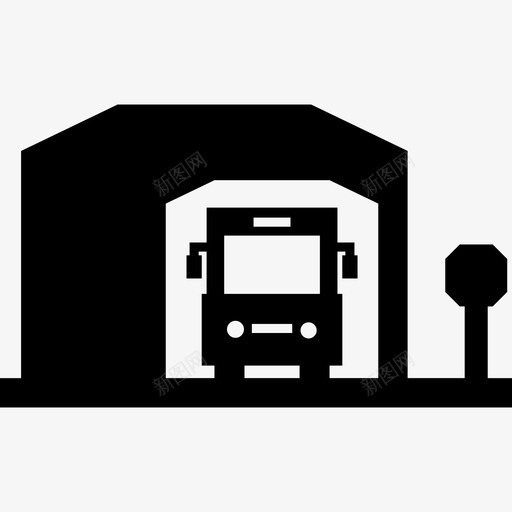 汽车站公共汽车长途汽车图标svg_新图网 https://ixintu.com 公共汽车 汽车站 车站 运输和物流 长途汽车