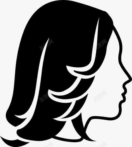 法拉剪发羽毛图标svg_新图网 https://ixintu.com 剪发 发型 女性发型 法拉 羽毛 翻边