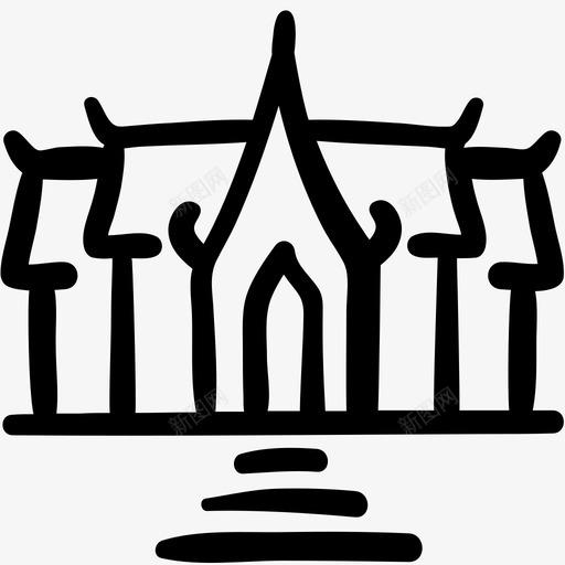 瓦特著名地标图标svg_新图网 https://ixintu.com 地标 旅游涂鸦大纲 泰国 瓦特 著名