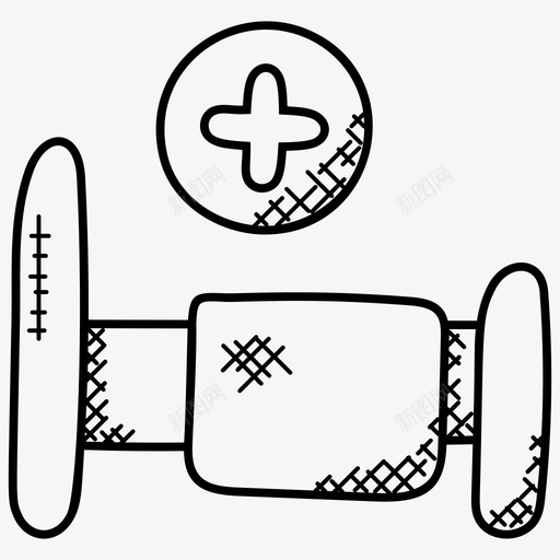 病床医疗保健病房图标svg_新图网 https://ixintu.com 医疗保健 医疗和健康涂鸦图标 病床 病房