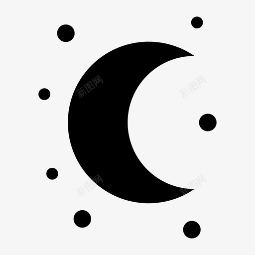 月亮夜晚行星图标svg_新图网 https://ixintu.com 夜晚 天空 太空 星星 月亮 行星