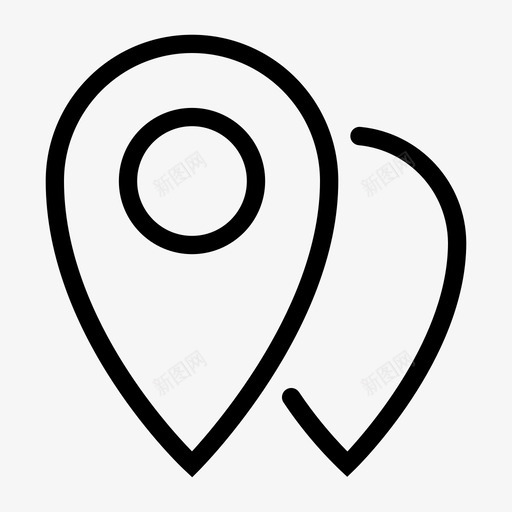 引脚指针位置地图图标svg_新图网 https://ixintu.com 2000简单线图标 位置 地图 导航 引脚指针
