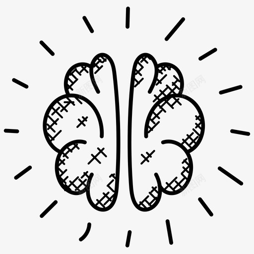 人脑脑袋头脑图标svg_新图网 https://ixintu.com 人脑 保持理智 头脑 教育涂鸦图标 理智 脑袋