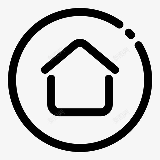 家圆圈房子图标svg_新图网 https://ixintu.com 圆圈 基本1 家 房子