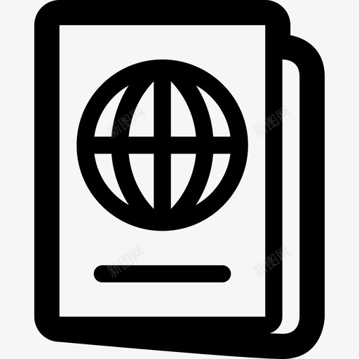 护照身份证旅行图标svg_新图网 https://ixintu.com 护照 旅行 签证 粗轮廓 身份证