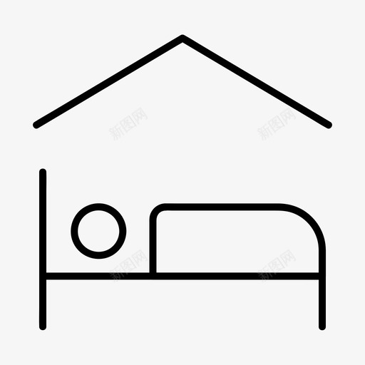 住宿床酒店图标svg_新图网 https://ixintu.com 住宿 室内 家具 床 睡眠 酒店
