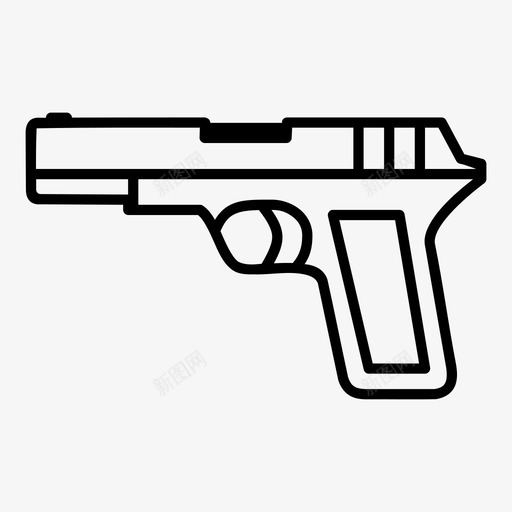 手枪枪射击图标svg_新图网 https://ixintu.com 射击 战争 手枪 枪 武器