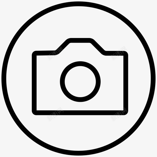 照相机照片快照图标svg_新图网 https://ixintu.com 圆形图标线 快照 拍照 照片 照相机
