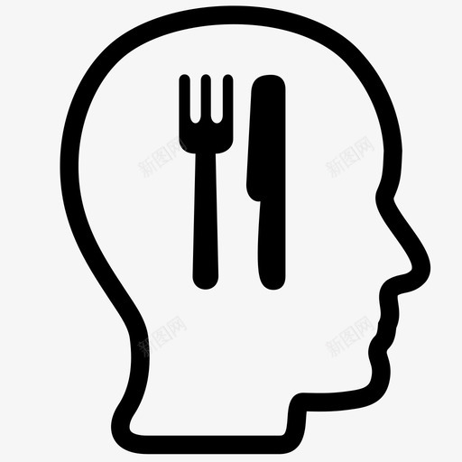 饿了吃了头图标svg_新图网 https://ixintu.com 吃了 头 餐馆 饿了