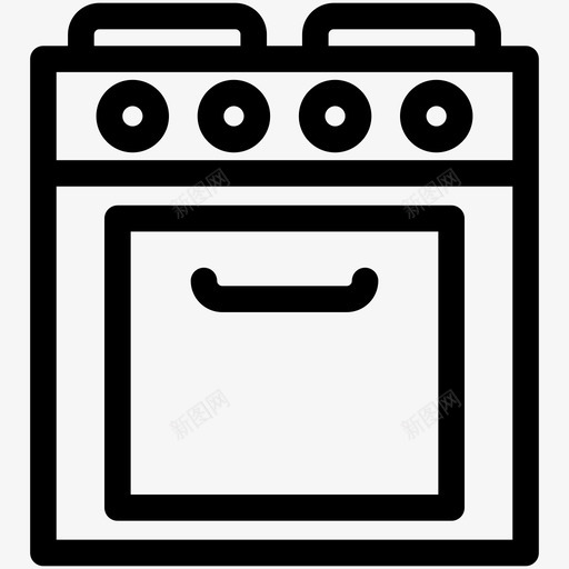 烤箱厨房用具设备概述图标svg_新图网 https://ixintu.com 厨房用具 烤箱 设备概述