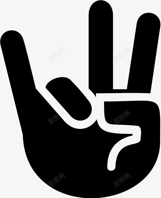 七个手指asl手势图标svg_新图网 https://ixintu.com asl 七个手指 手势