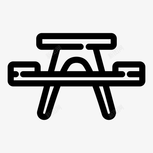 餐桌露营午餐图标svg_新图网 https://ixintu.com 休息 午餐 露营 露营用品 餐桌