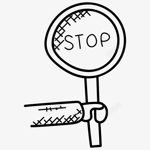路标施工护栏停车信号图标svg_新图网 https://ixintu.com 交通标志 停车信号 施工护栏 施工涂鸦图标 路标