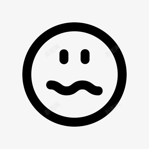 不开心的脸表情符号出汗图标svg_新图网 https://ixintu.com 不开心 不开心的脸 出汗 担心 表情符号