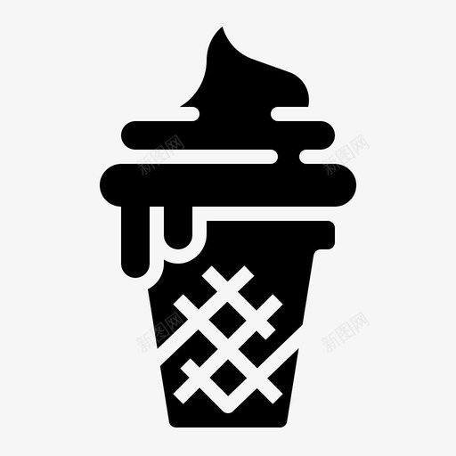 冰激凌蛋卷凉爽夏日图标svg_新图网 https://ixintu.com 冰激凌蛋卷 凉爽 夏日