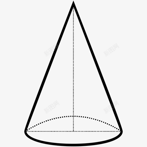 圆锥几何数学图标svg_新图网 https://ixintu.com 体积 几何 圆锥 数学